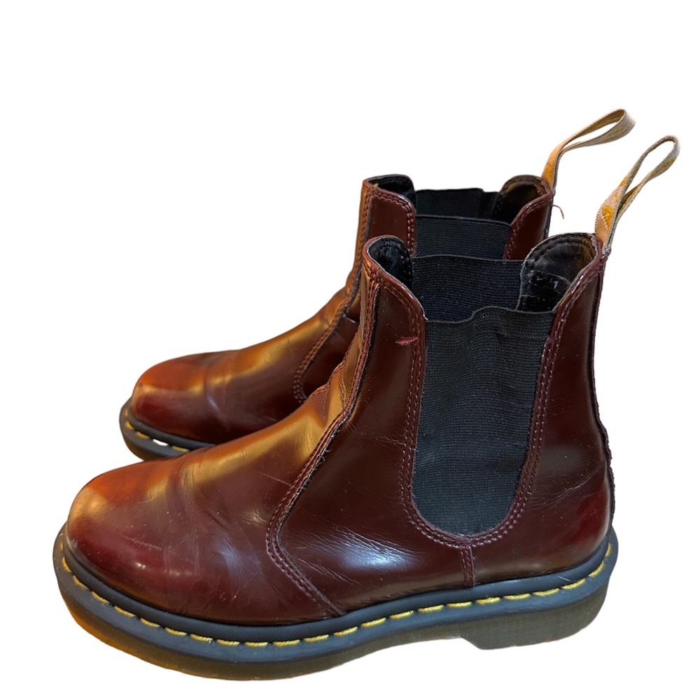 Dark red doc marten chelsea boots
